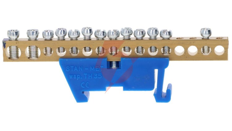 Listwa zaciskowa 14x10mm2 + 2x25mm2 niebieska TH 35-16/25/N 48.565