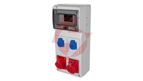 Rozdzielnica budowlana RS-8 modułów 2x2P+Z, 2x32A/5P, IP44 bez zabezpieczeń 6242-00