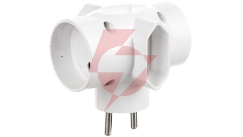 Rozgałeźnik wtyczkowy 2x2P +2xEuro biały R-45