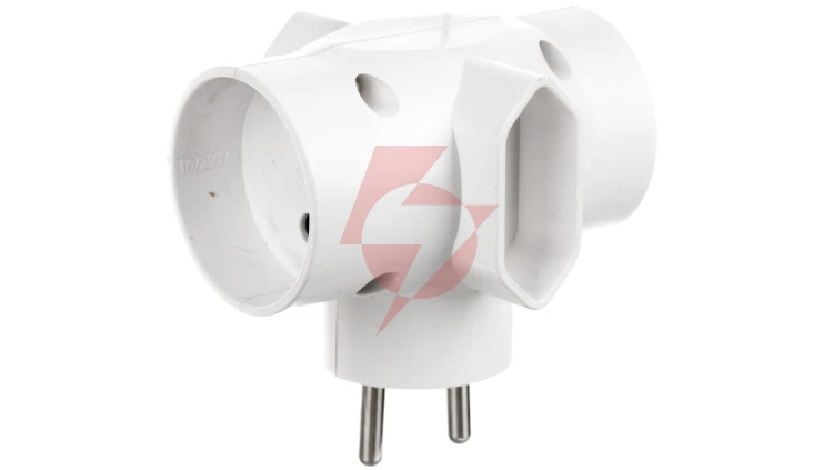 Rozgałeźnik wtyczkowy 2x2P +2xEuro biały R-45