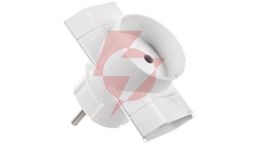 Rogałęźnik wtyczkowy 2xEuro + 1x2P biały R-1