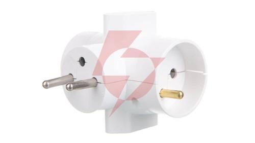 Rozgałeźnik wtyczkowy 2x2P+Z +2xEuro biały R-46