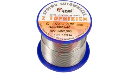 Drut do lutowania 1mm 250g DW 1,00/TLR cyna E05ML-01010200701