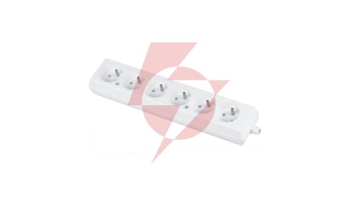 Gniazdo przenośne sześciokrotne 16A 2P+Z 250V białe GN-670
