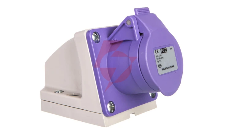Gniazdo stałe 32A 2P 24V fioletowe IP44 172v