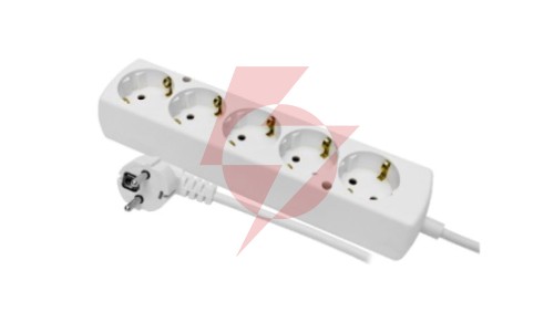 Przedłużacz 5-gniazd z/u Schuko 16A 3m /H05VV-F 3x1,5/ biały PS-570S