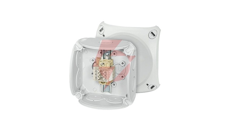 Puszka odgałęźna 93x93x62 3x2,5mm2 CU/AL IP66 szara RK 0203 T 62000171