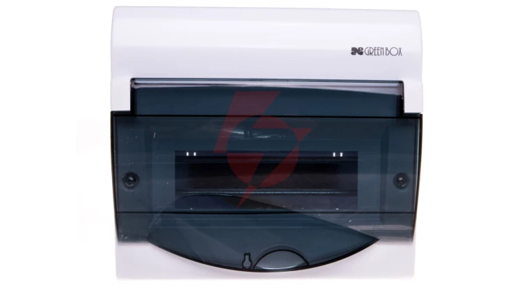 Rozdzielnica modułowa 1x8+2 n/t GREEN BOX RN 1/8+2 drzwi transparentne dymne N+PE IP40 2352-01