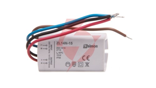 Simon 54 Zasilacz LED natynkowy 14V DC 15W ZL14N-15