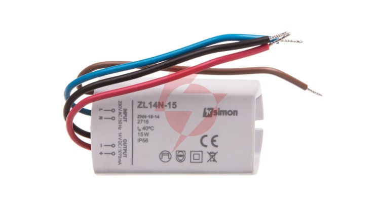 Simon 54 Zasilacz LED natynkowy 14V DC 15W ZL14N-15