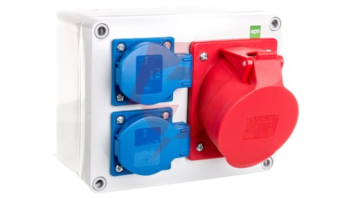 RS rozdzielnica siłowa 2x2P+Z, 3P+N+Z 32A natynkowa, IP44 6203-01