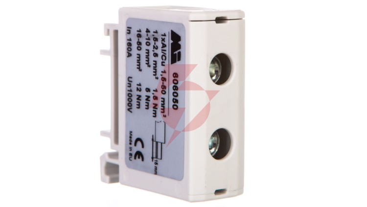 Złączka szynowa 1-torowa 1,5-50mm2 szara EURO OTL 50 1xAl/Cu 606050
