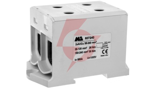 Złączka szynowa 2-torowa 35-240mm2 szara EURO multiOTL 240 2xAl/Cu 607240