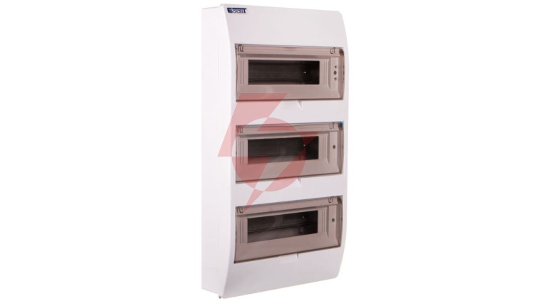 Rozdzielnica modułowa 3x12 natynkowa IP40 z klapką dymną i zaciskami S-36+SZYBKA+N+PE 800602 ENE-00355
