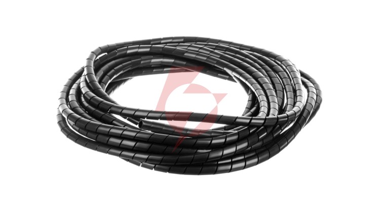 Wąż osłonowy spiralny 12/10mm czarny SP12BK /10m/