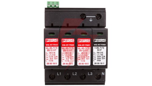 Ogranicznik przepięć Typ T1+T2 4P 12,5kA 1,2kV 335V VAL-MS-T1/T2 335/12.5/3+1-FM 2800183