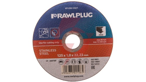 Ściernice płaskie do cięcia i szlifowania stali nierdzewnej 125x22,23mm RT-CDI-125/1