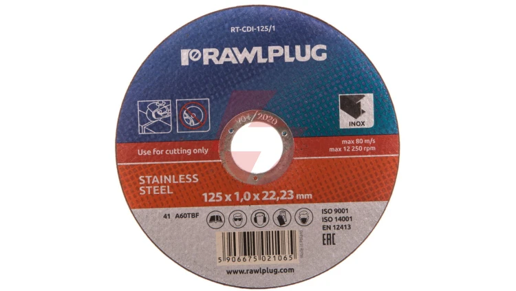 Ściernice płaskie do cięcia i szlifowania stali nierdzewnej 125x22,23mm RT-CDI-125/1