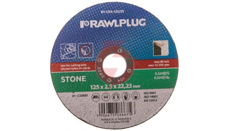 Ściernica korundowa do cięcia i szlifowania kamienia 125x22,23mm RT-CDS-125/25