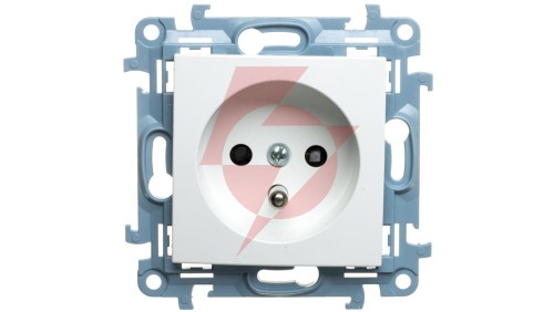 Simon 10 Gniazdo pojedyncze z/u z przesłonami białe 16A 250V IP20 CGZ1Z.01/11