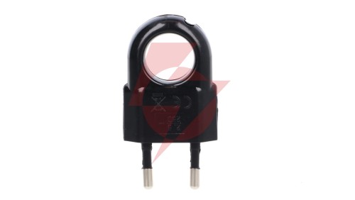 Wtyczka płaska z uchwytem b/u Euro 2,5A 250V czarna WTP2C-2