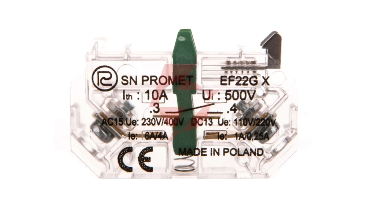 Element łaczeniowy zwierny EF22GX Au złocony do przycisków sterowniczych serii NEF22 i NEK22M W0-Ł EF22GX-AU