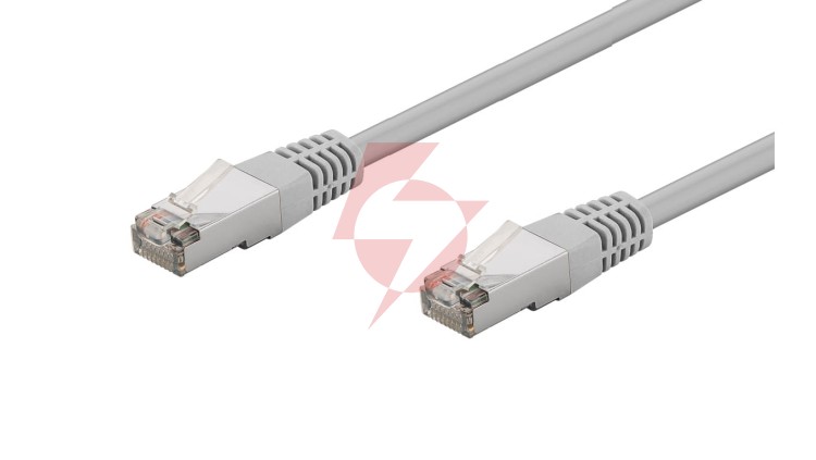 Kabel krosowy patchcord F/UTP kat.5e CCA szary 0,5m 73076
