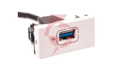 MOSAIC Gniazdo USB 3.0 z przewodem białe 078746