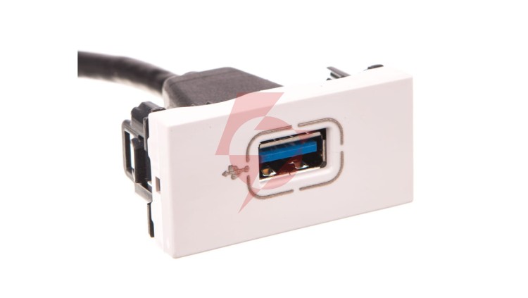 MOSAIC Gniazdo USB 3.0 z przewodem białe 078746