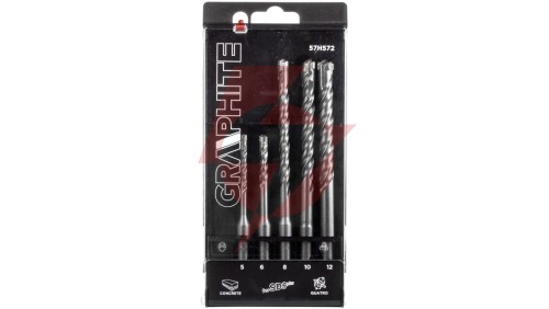 Zestaw wierteł do betonu SDS+ quatro 5, 6 x 110 mm + 8, 10, 12 x 160mm /zestaw 5szt./ 57H572