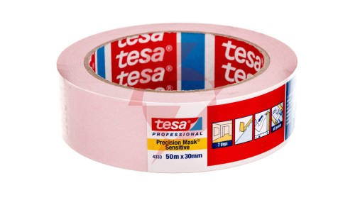 Taśma malarska precyzyjna do delikatnych powierzchni 50m 30mm różowa 04333-00019-03
