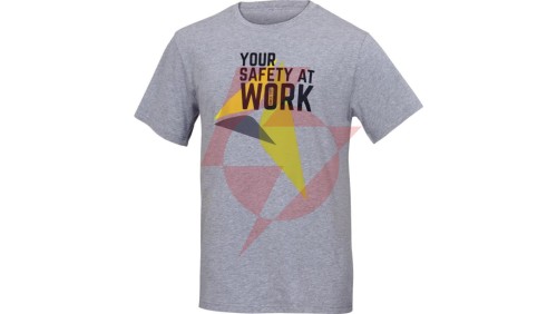 T-shirt z bawełny 100 180 g/m2 zaokrąglony pod szyją kolor szary rozmiar XXL ROMAGRXX