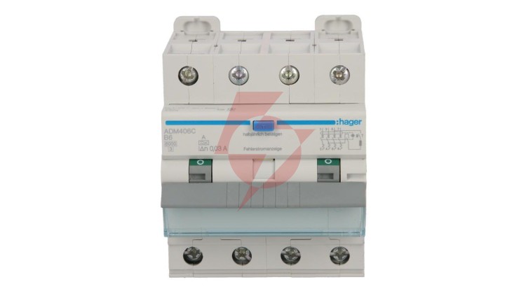 Wyłącznik różnicowo-nadprądowy RCBO 4P B6A 0,03A Typ A 6kA RCBO ADM406C