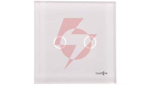 TouchMe Duży panel szklany, łącznik podwójny, biały TM702W