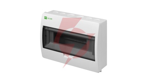 Rozdzielnica modułowa Elegant 1x12 natynkowa IP40 RN N+PE biała drzwi transparentne dymne 2403-01