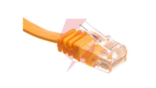 Kabel krosowy płaski patchcord U/UTP kat.6 żółty 0,5m 96396