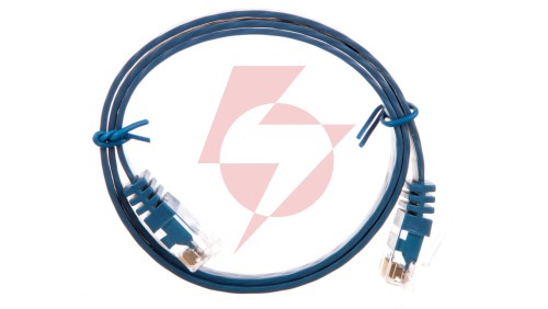 Kabel krosowy płaski patchcord U/UTP kat.6 niebieski 0,5m 96395