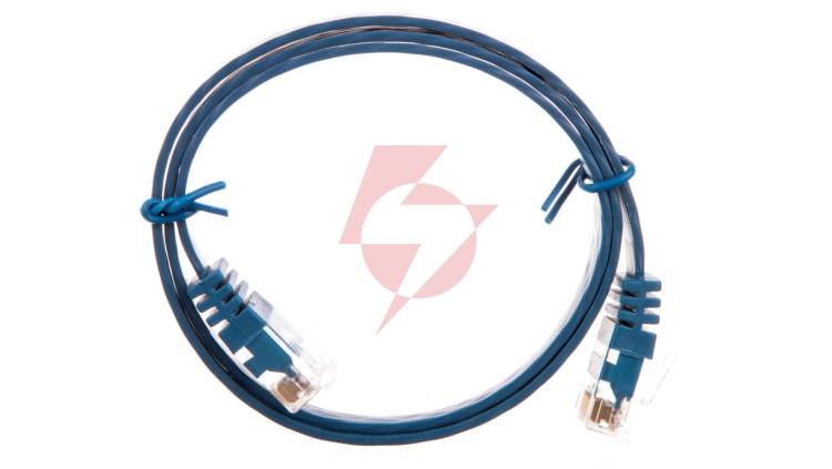 Kabel krosowy płaski patchcord U/UTP kat.6 niebieski 0,5m 96395