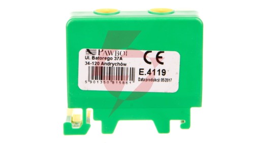 Złączka szynowa ochronna 1x50mm2 zółto-zielona E.4119/CU
