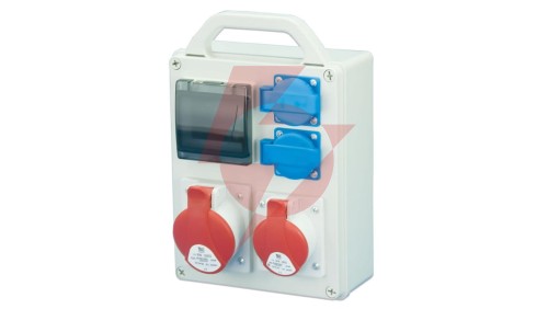 Rozdzielnica przenośna R-BOX 240R 4S 1x32A/5P 1x16A/5P 2x250V, puste okno IP44 B.1701R
