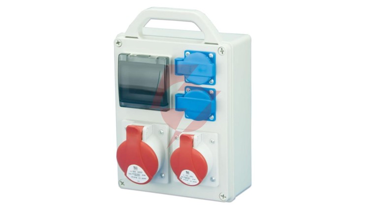 Rozdzielnica przenośna R-BOX 240R 4S 1x32A/5P 1x16A/5P 2x250V, puste okno IP44 B.1701R