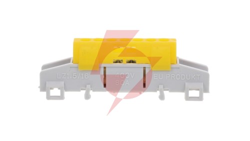 Listwa zaciskowa na szynę 7-torowa żółta TH35 IP20 E.4174