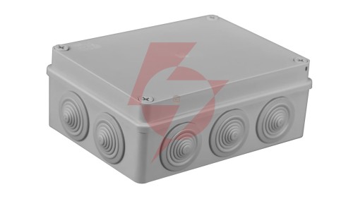 Puszka n/t hermetyczna 190x140x70 10 dławików IP65 szara S-BOX 406