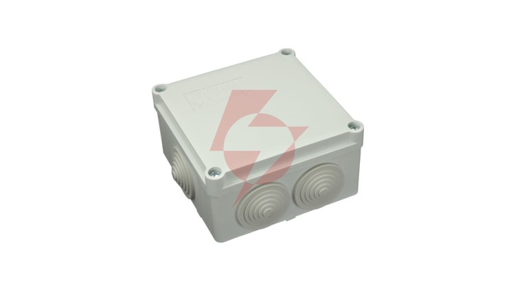 Puszka n/t hermetyczna 100x100x50 6 dławików IP65 szara S-BOX 106