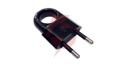 Wtyczka płaska z uchwytem b/u Euro 10A/250V czarna D.3104C