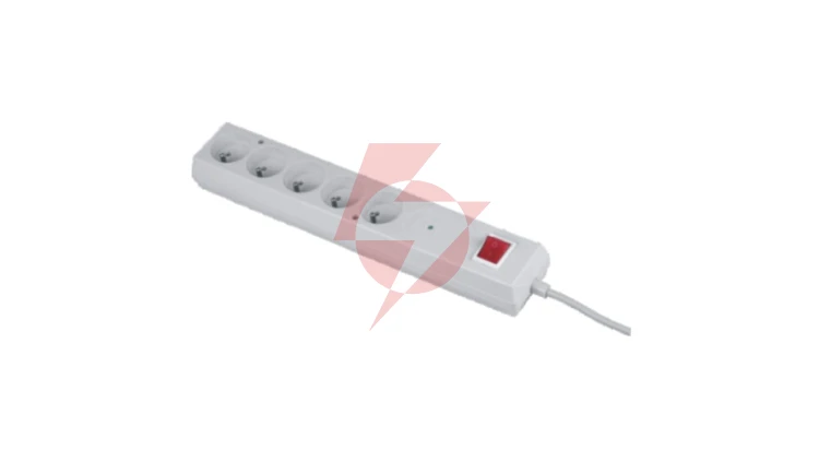 Listwa przeciwprzepięciowa PS-5P 5-gniazd z/u 10A 1,5m /OMY 3x1/ biała