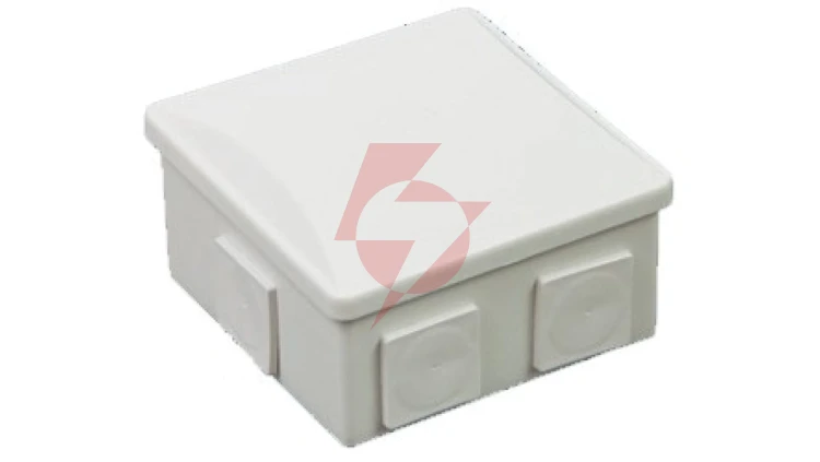 Puszka n/t hermetyczna 80x80x40 klik 6 dławików(kwadrat) IP44 biała S-BOX 036B