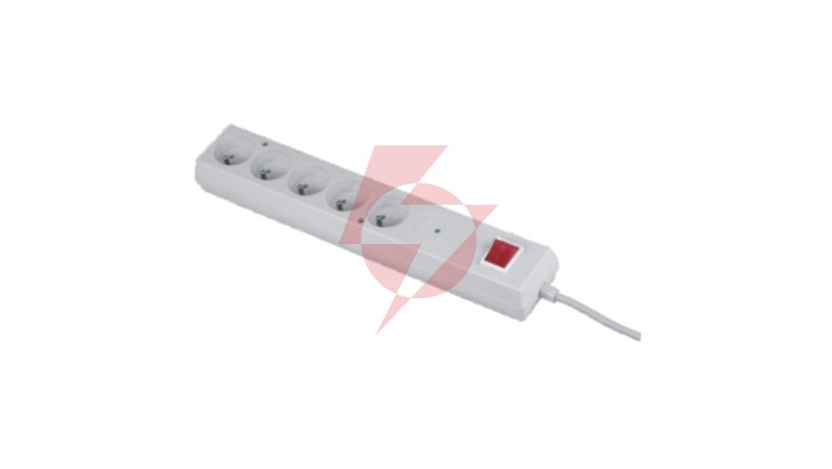 Listwa przeciwprzepięciowa PS-5P 5-gniazd z/u 10A 3m /OMY 3x1/ biała