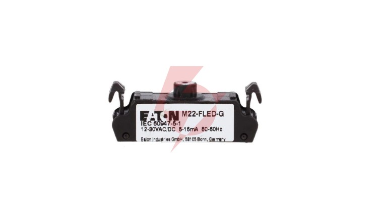 Oprawka z LED płaska zielona 12-30V AC/DC M22-FLED-G 180797