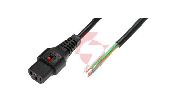 Kabel zasilający do zarobienia 3x1 OPEN/IEC C13 prosty M/Ż czarny IEC-PC1025 /2m/